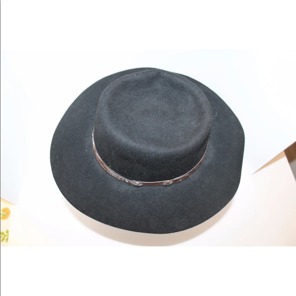 VTG Broner Fedora Men Black Hat Leather Accent Feather Metal Medallion Wool USA - Picture 3 of 8